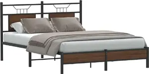 Каркас кровати VidaXL 140x190 см, коричневый дуб, без матраса