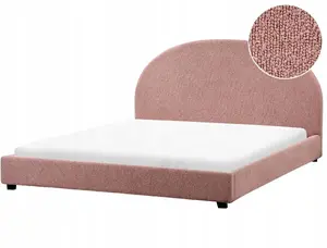 Waterbed frame Beliani Boucle VAUCLUSE 180 x 200 cm Pastel pink