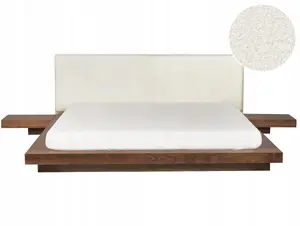 Waterbed frame Beliani Boucle ZEN 180 x 200 cm, oak brown