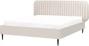 Кровать Beliani BRIN 160 x 200 см велюр бежевый