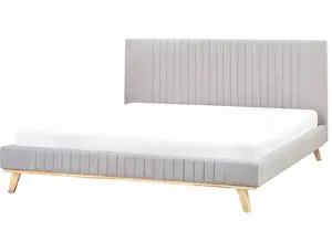 Кровать Beliani TALENCE 180 x 200 см из шенилловой ткани светло-серая