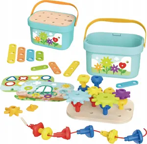 Montessori konstruktīvi motoro komplekts Woopie ML WOOPIE GREEN 12‑1, koksnes, FSC