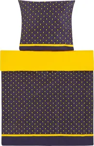 Комплект постельного белья Beliani Wallingford 135x200 см хлопок синий‑жёлтый