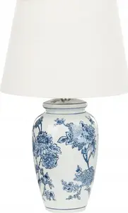 Galda lampa Beliani porcelāna baltzila Beluso — dekoratīva galda lampa, keramikas abažūrs, iekštelpām