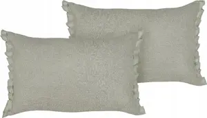 Bed pillow set Beliani SASSAFRAS 2 linen pillows 30 x 45 cm light gray