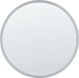 Wall mirror Beliani Deauville with LED lighting, round ø 79 cm, silver frame