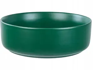 Ceramic countertop washbasin Beliani GUDAR ⌀37 cm green