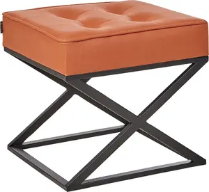 Stool Beliani MURDO in orange eco-leather