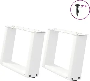Coffee table legs VidaXL model 4012745, set of 2, white steel, height 50 cm, diameter 30–31 cm