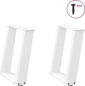Ножки для кофейного столика VidaXL модель 4012761, 2 шт., сталь белая, высота 38 x (42–43) см