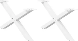 Galda kājas VidaXL komplekts 2 gab. baltas tērauds regulējama augstuma 70x(30–31) cm