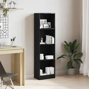 Книжный шкаф VidaXL Regał biblioteczny 40x24x143 см Черный Дуб клееное дерево