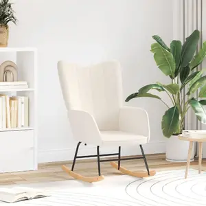 Krēsls VidaXL 42001784 Krēmkrāsas auduma izvelkams liels