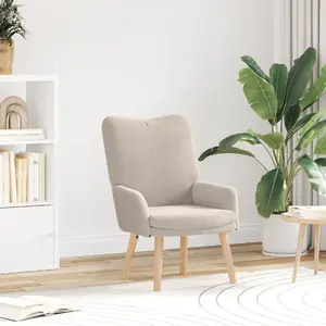 Кресло VidaXL 42001789 светло‑серое полиэстеровое, деревянный каркас — раскладное и спальное