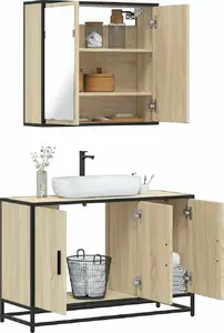 Набор мебели для ванной VidaXL 3300891, 2 предмета, цвет дуб сонома