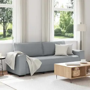 Sofa 3-seater VidaXL 180 cm light gray upholstered fabric
