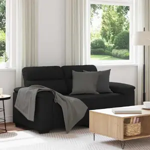 Dīvāns 2-vietīgs VidaXL 120 cm melna audums