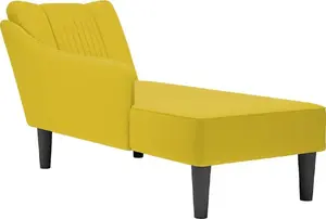 Sofa chaise lounge with right armrest VidaXL model 4009798, yellow velvet