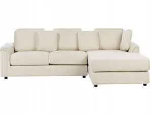 Corner sofa left‑hand light beige Beliani KOHLO
