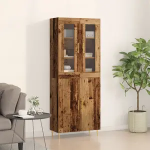 Шкаф VidaXL модель 3334346 высокий 69.5x34x180 см из инженерной древесины, отделка «старое дерево»