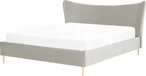 Gulta Beliani CHALEIX 180 x 200 cm pelēks velūra apšuvums