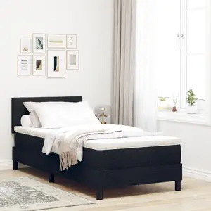 Каркас кровати с матрасом VidaXL Jet Black рамка, обивка Cool White 100 x 200 см