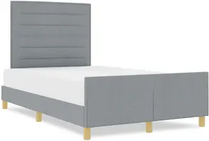 Каркас кровати VidaXL 160x200 см светло-серый тканевый со ламелями