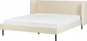 Кровать Beliani ARETTE 160 x 200 см бежевый велюр