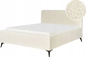 Кровать Beliani VALOGNES 160 x 200 см кремовая обивка boucle