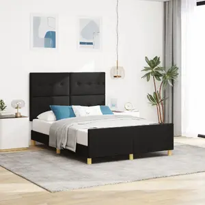 Bed Frame VidaXL 160x200 cm Black Fabric — 160 x 200 cm