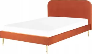 Кровать Beliani FLAYAT 160 x 200 см велюровая оранжевая