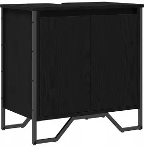 Тумба под умывальник VidaXL 60x35x60 см Черный дуб ДСП