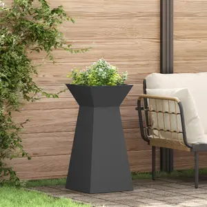 Подставка для растений VidaXL цилиндрическая чёрная пластиковая 35 x 35 x 73 см