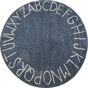 Round children's cotton rug Ø 120 cm, Beliani - blue