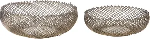 Decorative bowl set Beliani Baliung — 2 gold bowls, ornamental table decor