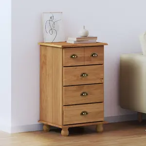 Комод VidaXL ASKIM коричневый, массив сосны, 45,8×40×79 см