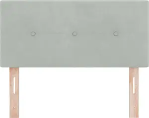 Bed with Rear Lighting VidaXL 100 cm Velvet Smooth Grey