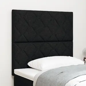 Изголовье VidaXL с ромбовидным узором, тканевое, черное, 100 см / 200 см