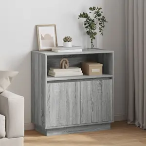 Буфет / Шкаф для хранения VidaXL модель 869655, серый дуб Sonoma, конструкция MDF, средняя вместимость
