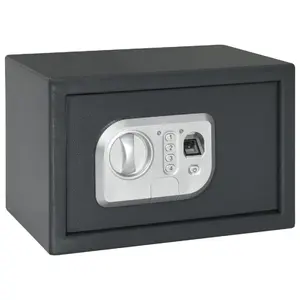 Elektroniskais pirkstu nospiedumu seifs VidaXL 20×31×20 cm — digitālais slēdzis, biometriska piekļuve