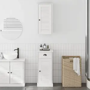 Набор мебели для ванной VidaXL 2 предмета коричневый и белый 37 x 34 x 80 см