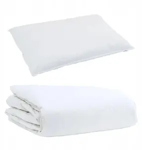 Duvet with Pillow Set VidaXL 2 pcs White 135 x 220 cm Down