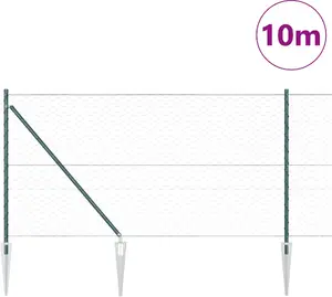 VidaXL садовый забор с столбами Зеленый 1 x 10 м Сталь с PVC-покрытием