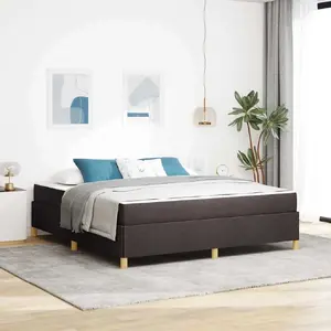 Кровать VidaXL пружинная 180 x 200 см, тёмно-коричневая и белая ткань