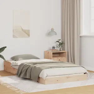 Каркас кровати VidaXL 90 x 190 см коричневый массив сосны