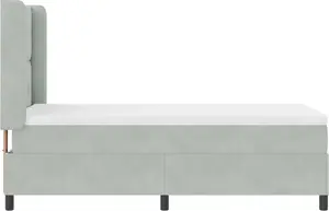 Кровать с матрасом VidaXL 100x200 см серый велюр с электросветом