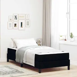 Кровать с пружинным матрасом VidaXL 80 x 200 см ткань черный
