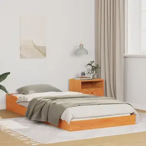 Каркас кровати VidaXL модель 873369, вощеный коричневый, массив сосны, 90 x 220 см