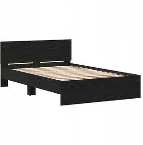 Каркас кровати с изголовьем VidaXL 120 x 190 см Черный дуб