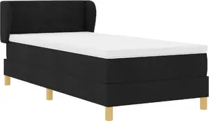 Кровать с матрасом VidaXL тканевая 100x200 см черная